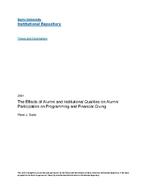 The effects of alumni and institutional qualities on alumni participation on programming and financial giving